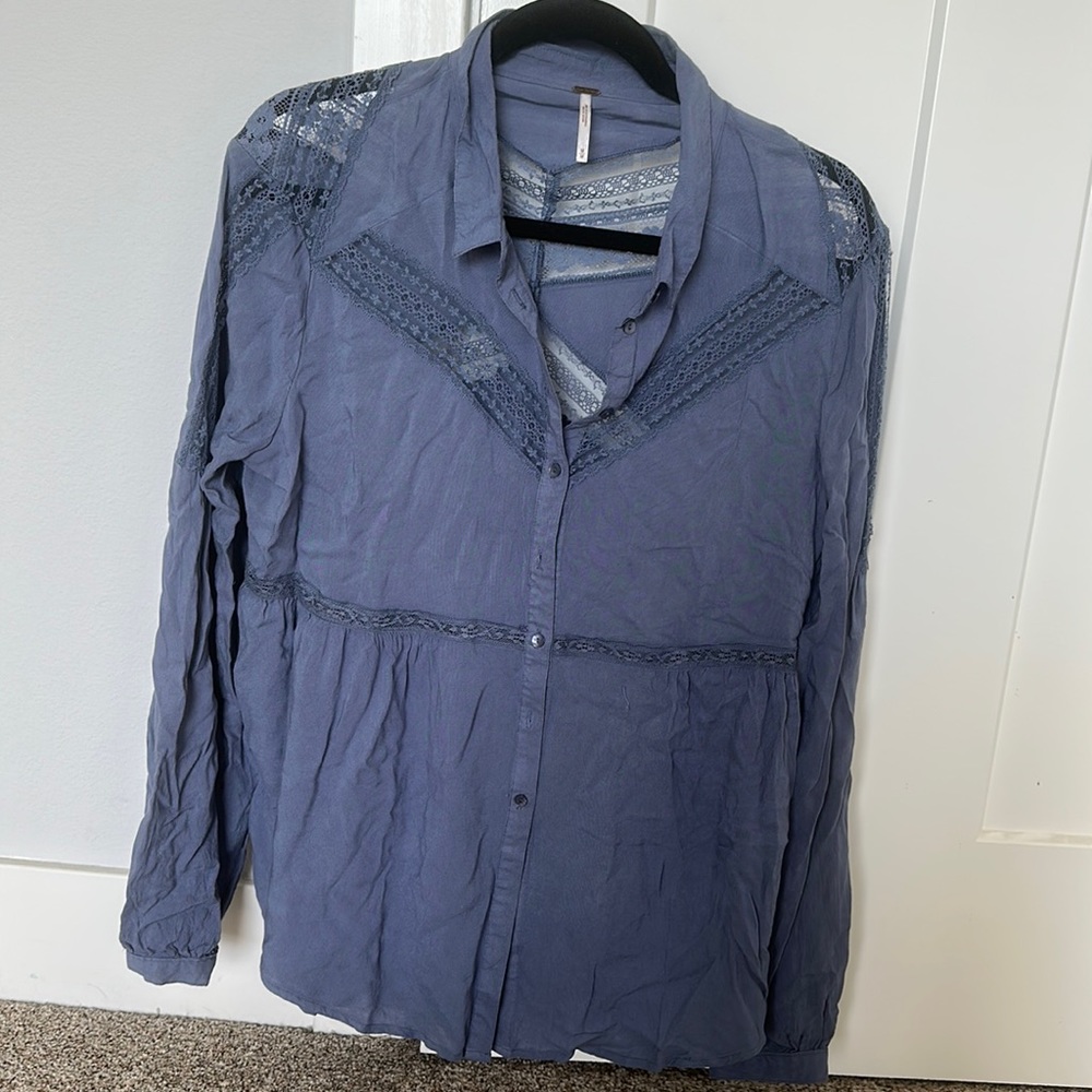 Free People blue blouse